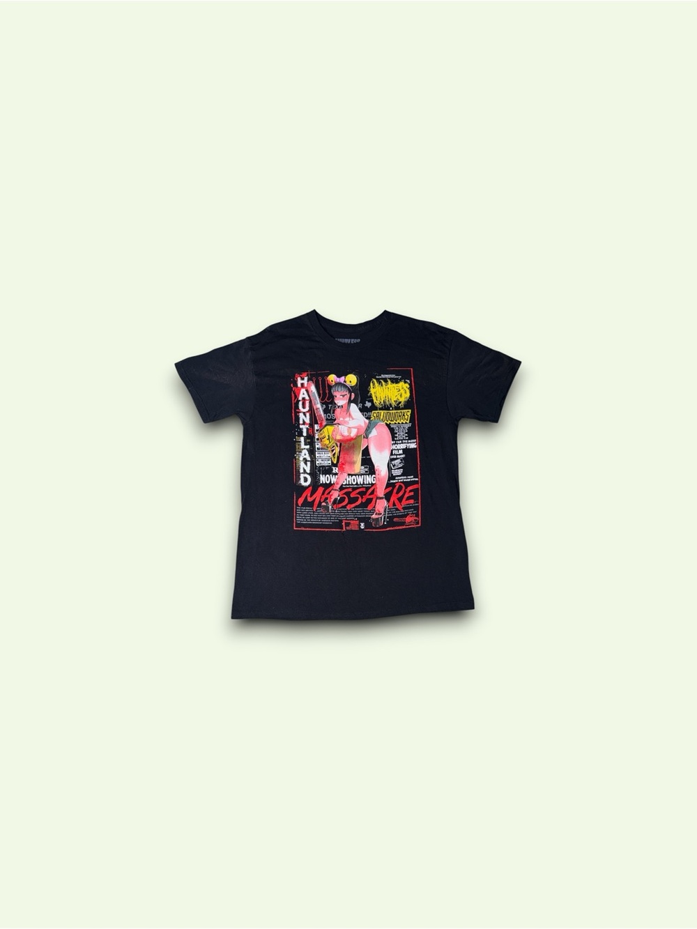 Hauntless Anime Massacre Graphic Tee Shirt Mens Large Black